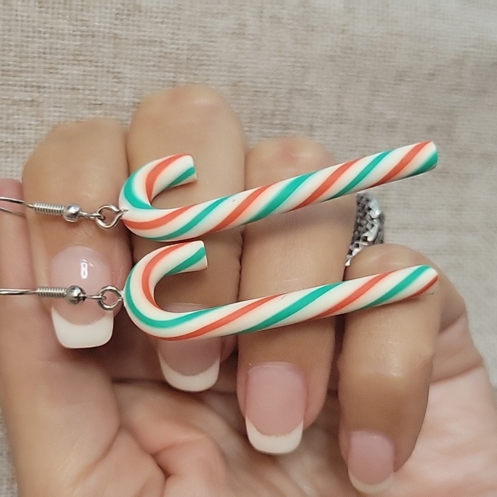 Candy Cane Dangle Earrings